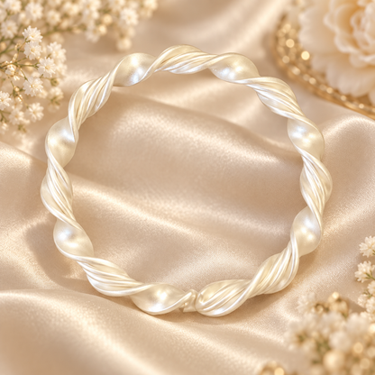 Livenzio® Twisted Pearl-Look Bangle Bracelet