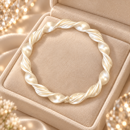 Livenzio® Twisted Pearl-Look Bangle Bracelet