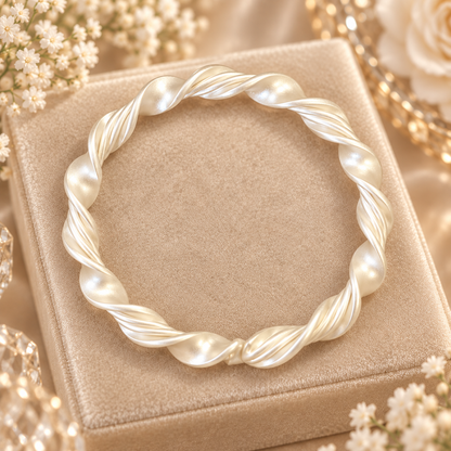 Livenzio® Twisted Pearl-Look Bangle Bracelet