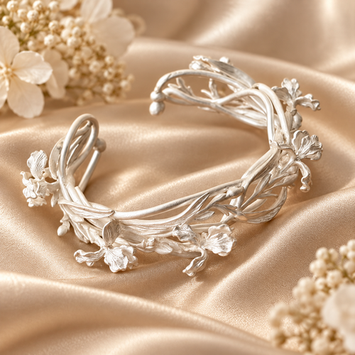Livenzio® Floral Vine Open Cuff Bangle Bracelet